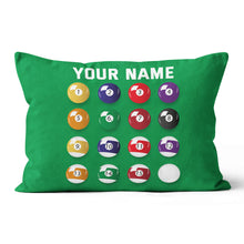 Load image into Gallery viewer, Personalized Billiard Balls Pillow Custom Throw Pillow Top Billiard Gift VHM0890