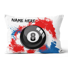 Load image into Gallery viewer, Personalized 8 Ball Pool Watercolor Throw Pillow, Billiard Pillows Gifts TDM0881