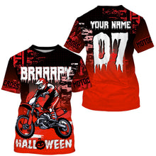 Load image into Gallery viewer, Braaapy Halloween personalized motocross jersey UPF30+ kids men women dirt bike costume for bikers NMS1042