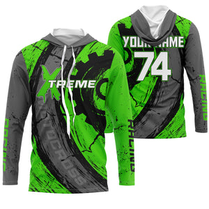 Xtreme dirt bike green Motocross racing jersey UPF30+ personalized adult kid MX shirt motorcycle  PDT62