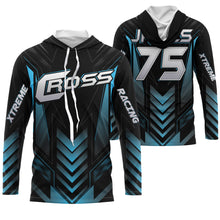 Load image into Gallery viewer, Blue kid adult youth Motocross jersey personalized UV protective MX biker cross motorcycle shirt PDT36