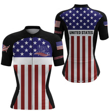 Load image into Gallery viewer, Men Women American cycling jersey UPF50+ USA bike shirt with 3 pockets full zip MTB BMX cycle gear| SLC163