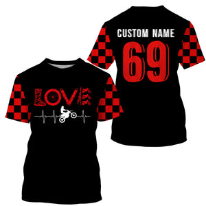 Black Motocross jersey personalized UPF30+ kid&adult xtreme love biker racing motorcycle shirt PDT17