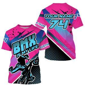 BMX life Pink BMX jersey UPF30+ BMX shirt cycling gear bicycle motocross gear| SLC133