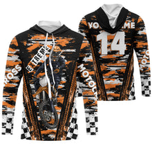 Load image into Gallery viewer, Kid adult orange custom MX jersey UV protective Motocross for youth racing biker off-road shirt PDT69