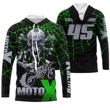 Load image into Gallery viewer, Skull MotoX custom motocross jersey UPF30+ adult&amp;kid MX racing off-road motorcycle racewear NMS962