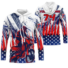 Load image into Gallery viewer, Motocross custom MX jersey kid women men UV protective American flag shirt dirt bike racewear PDT73