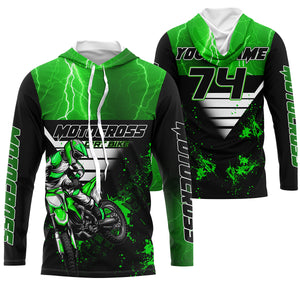 Xtreme dirt bike custom green MX jersey UPF30+ kid men women Motocross racing motorcycle shirt PDT68