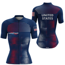 Load image into Gallery viewer, USA cycling jersey men &amp; women full zipper American bike shirt UPF50+ Cycle gear with 3 pockets| SLC180