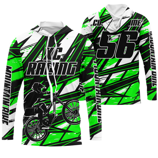 Green XC mountain bike jersey UPF30+ Cross-country kid adult MTB shirt cycling gear| SLC107