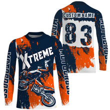 Load image into Gallery viewer, White personalized Motocross jersey adult&amp;kid dirt bike shirt UV protective MX xtreme motorcycle PDT20