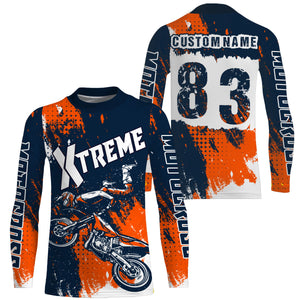 White personalized Motocross jersey adult&kid dirt bike shirt UV protective MX xtreme motorcycle PDT20