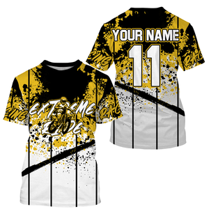 Yellow custom jersey youth men women extreme dirt road MX biker UV protective motorcycle shirt PDT45