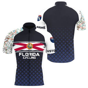 Florida Men & Women cycling jersey with 3 pockets UPF50+ full zip bike shirt MTB BMX race gear| SLC161