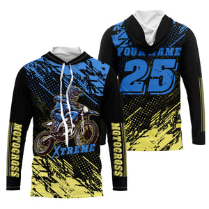 MX jersey custom blue Motocross for kid men women UPF30+ dirt bike racing shirt off-road racewear PDT101