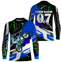 Load image into Gallery viewer, Motocross racing jersey custom number name adult kids long sleeves dirt bike motorcycle off-road NMS1073