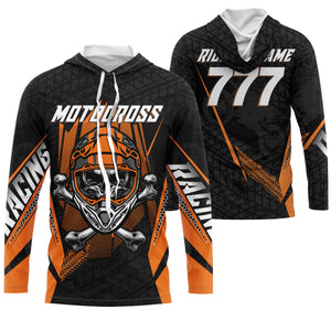 Motocross kid men women orange jersey personalized UPF30+ dirt bike for youth off-road motorcycle PDT52