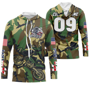 Men women kid camo MX custom UV protective youth motocross jersey extreme dirt bike racing shirt PDT67