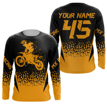 Load image into Gallery viewer, MX racing jersey personalized motocross UPF30+ adult&amp;kid orange dirt bike off-road motorcycle| NMS875