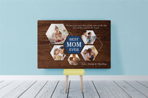 Personalized Mom Canvas| Best Mom Ever Photo Collage| Gift for Mom, Mother's Day Gift, Mom Birthday Gift JC213