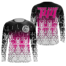 Load image into Gallery viewer, Adult&amp;Kid custom Motocross jersey UPF30+ MX racing No Guts No Glory offroad pink dirt bike racewear NMS924