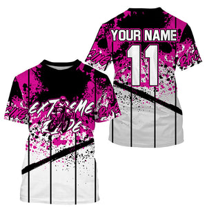 Custom Motocross jersey kid&adult MotoX extreme dirt road UV protective pink dirt bike shirt PDT369