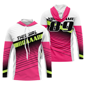 This Girl Brap custom motocross jersey for women girls pink dirt bike racing motorcycle biker NMS1007