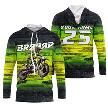 Load image into Gallery viewer, Custom dirt bike jersey youth kid adult UPF30+ MX racing green Motocross off-road shirt motorcycle PDT112