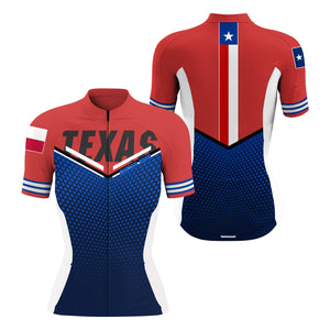 Texas flag cycling jersey Men Women UPF50+ bike shirts with 3 pockets full zip Custom MTB BMX gear| SLC175