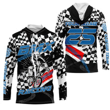 Load image into Gallery viewer, Kid BMX jersey UPF30+ checkered flag BMX shirt mens boys bicycle motocross gear cycling clothes| SLC103