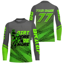 Load image into Gallery viewer, Kid adult custom motocross jersey green UPF30+ dirt bike MX racing Dirt More Ride More off-road NMS976