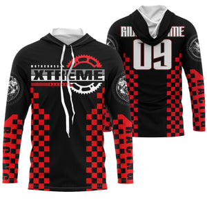 Red Motocross jersey custom kid men women UPF30+ dirt bike riding extreme MX shirt motorcycle PDT95