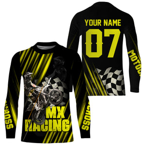 Cool Personalized Motocross Jersey UPF30+ Kid Adult MX Racing Dirt Bike Long Sleeves NMS1122