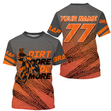 Load image into Gallery viewer, Kid&amp;Adult custom orange Motocross jersey UV protective dirt bike MX racing Dirt More Ride More| NMS902