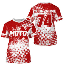 Load image into Gallery viewer, Motocross custom kid youth adult dirt bike jersey red MX racing shirt UPF30+ extreme racewear PDT91