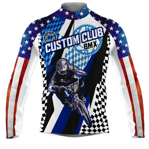 Custom BMX Cycling Jersey USA Mens Long&Short Sleeve American Bicycle Motocross Road&Moutain Biking| NMS787