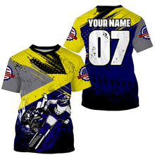 Load image into Gallery viewer, Kids youth adult jersey for dirt bike custom UV blue Motocross racing shirt off-road motorcycle PDT100