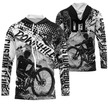 Load image into Gallery viewer, Black downhill racing jersey UPF30+ Mountain Bike shirt custom Adult Kid cycling gear MTB racewear| SLC137