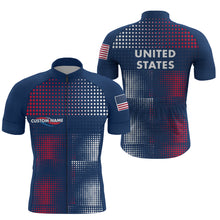 Load image into Gallery viewer, USA cycling jersey men &amp; women full zipper American bike shirt UPF50+ Cycle gear with 3 pockets| SLC180