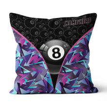 Load image into Gallery viewer, Personalized 8 Ball Pool Throw Pillow Custom Name Billiard Pillows Gifts TDM0843