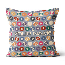Load image into Gallery viewer, Personalized Billiard Balls Pillow Custom Throw Pillow Top Billiard Gift VHM0884