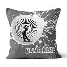 Load image into Gallery viewer, Golfer Custom Name Grey Throw Pillow Personalized Golf Gifts For Golfer LDT1187