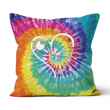 Load image into Gallery viewer, Personalized Billiards Heart Colorful Tie Dye Full Printing Throw Pillow TDM0760