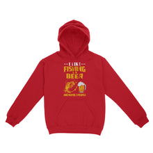 Load image into Gallery viewer, I like fishing and beer and maybe 3 people Standard Hoodie