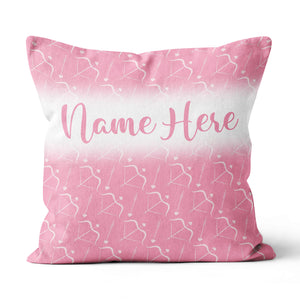 Personalized Pink Bow And Arrow Archery Throw Pillow Top Valentine Gifts VHM0946