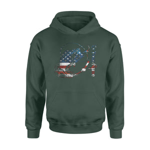 US Bass Fishing American Flag Custom name Hoodie D02 NQS1248