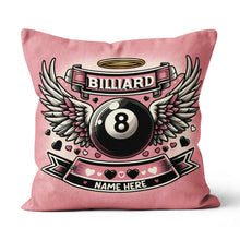 Load image into Gallery viewer, Personalized 8 Ball Pool With Wings Pillow Best Billiard Valentine Gifts TDM0885