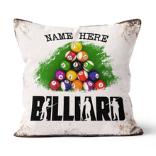 Load image into Gallery viewer, Personalized Billiard Balls Custom Grunge Style Billiard Throw Pillow TDM0898
