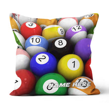 Load image into Gallery viewer, Personalized Billiard Balls Pillow, Best Billiard Pillow Gifts For Pooler TDM0862