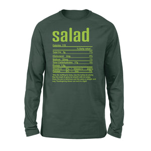 Salad nutritional facts happy thanksgiving funny shirts - Standard Long Sleeve